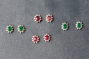Brinco Chuveiro 2 Rubis Ovais 0,94ct 18 Brilhantes 0,39ct 1,35g Ouro Branco 18k - Coleção Red To Wear