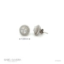 Brinco Círculo 10 Diamantes Navetes e Princess 0,90ct 92 Brilhantes 0,69ct 3,59g Ouro Branco 18k - Coleção Laisa