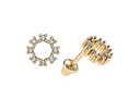 Brinco Círculo 16 Brilhantes 0,90mm 0,08ct 0,40g Ouro Amarelo 18k - Coleção Kids
