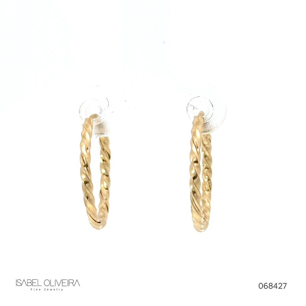 20-Argola Fio Torcido 1,60mm 1,17g Ouro Amarelo 18k - Coleção Argolas Daily
