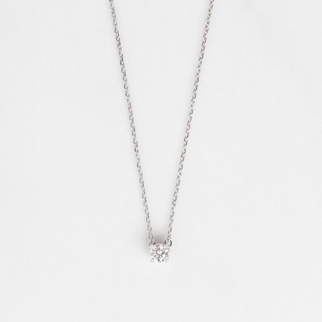 20-COLAR Ponto de Luz Brilhante 0,20CT H VS2 45CM 1,89G Ouro Branco 18K- Coleçao Only You