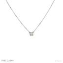 20-Colar Ponto de Luz Brilhante 0,20ct H VS2 45cm 1,89g Ouro Branco 18k- Coleção Only You