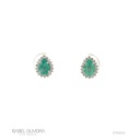 Brinco 1 Esmeralda Brasileira Gota 0,76ct com Diamantes em Ouro Branco 18k