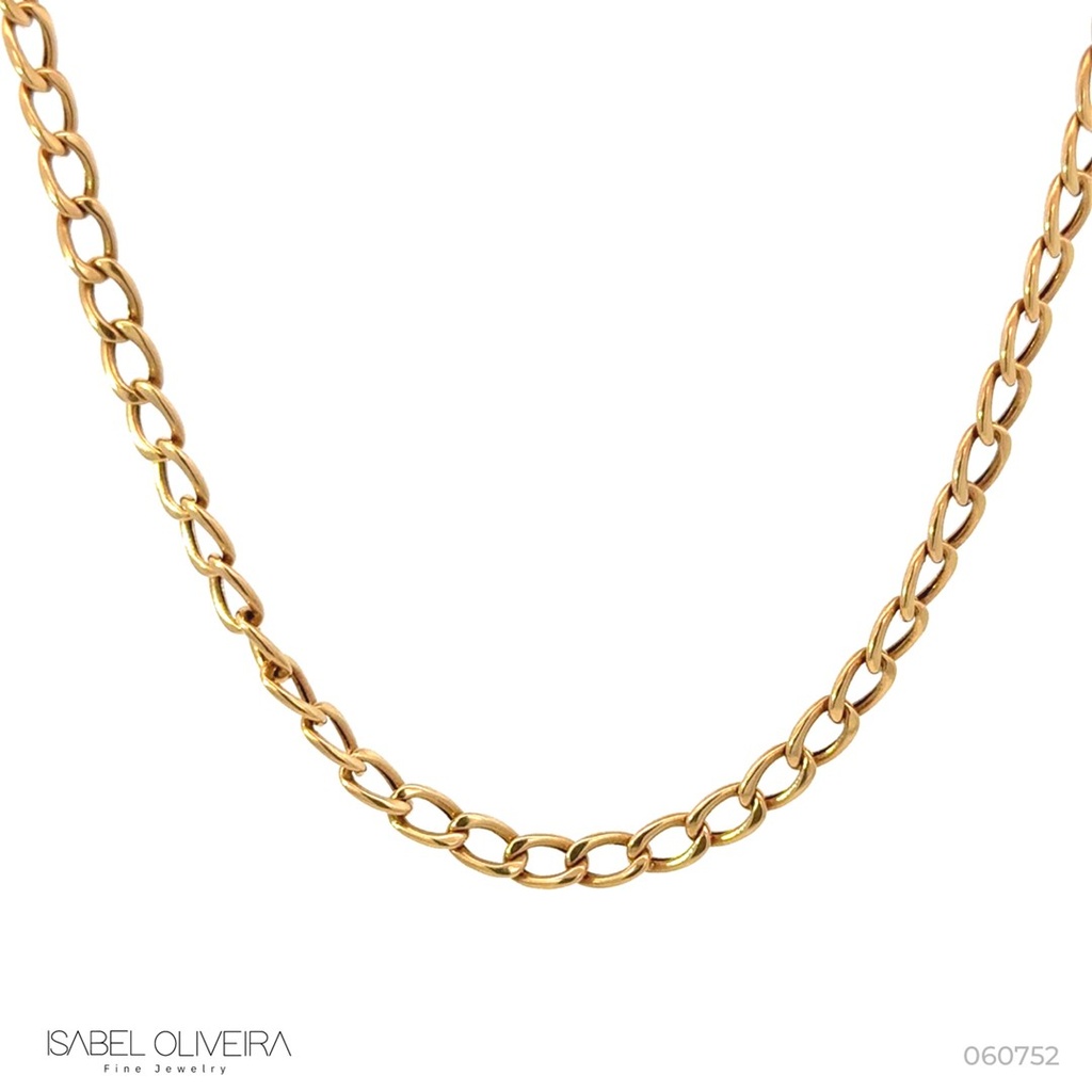Corrente Elo Groumet 45cm Ouro Amarelo 18k