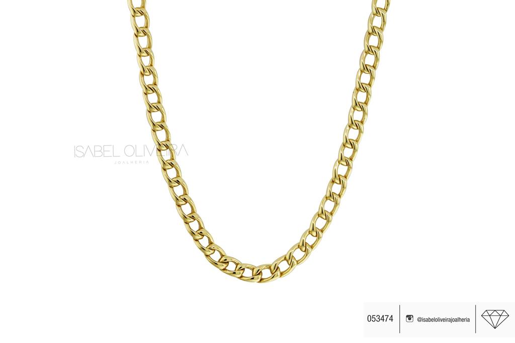 Corrente Elo Groumet com Extensor 50cm Ouro Amarelo 18k