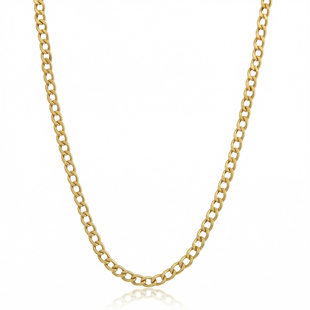 Corrente Elo Groumet 50cm Ouro Amarelo 18k