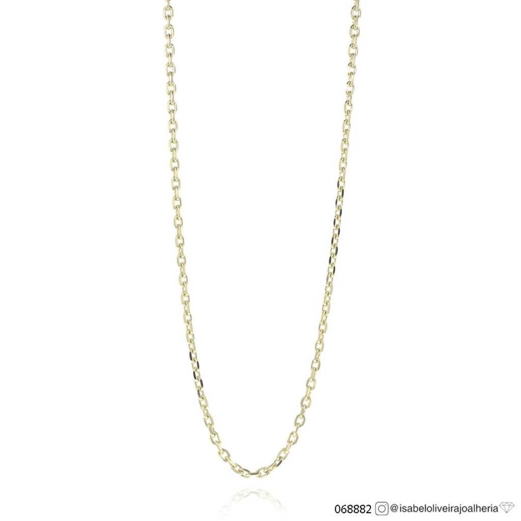 60-Corrente Cartier Fechado Elo 4,20x2,80mm Fecho Gaveta 60cm 23,80g Ouro Amarelo 18k