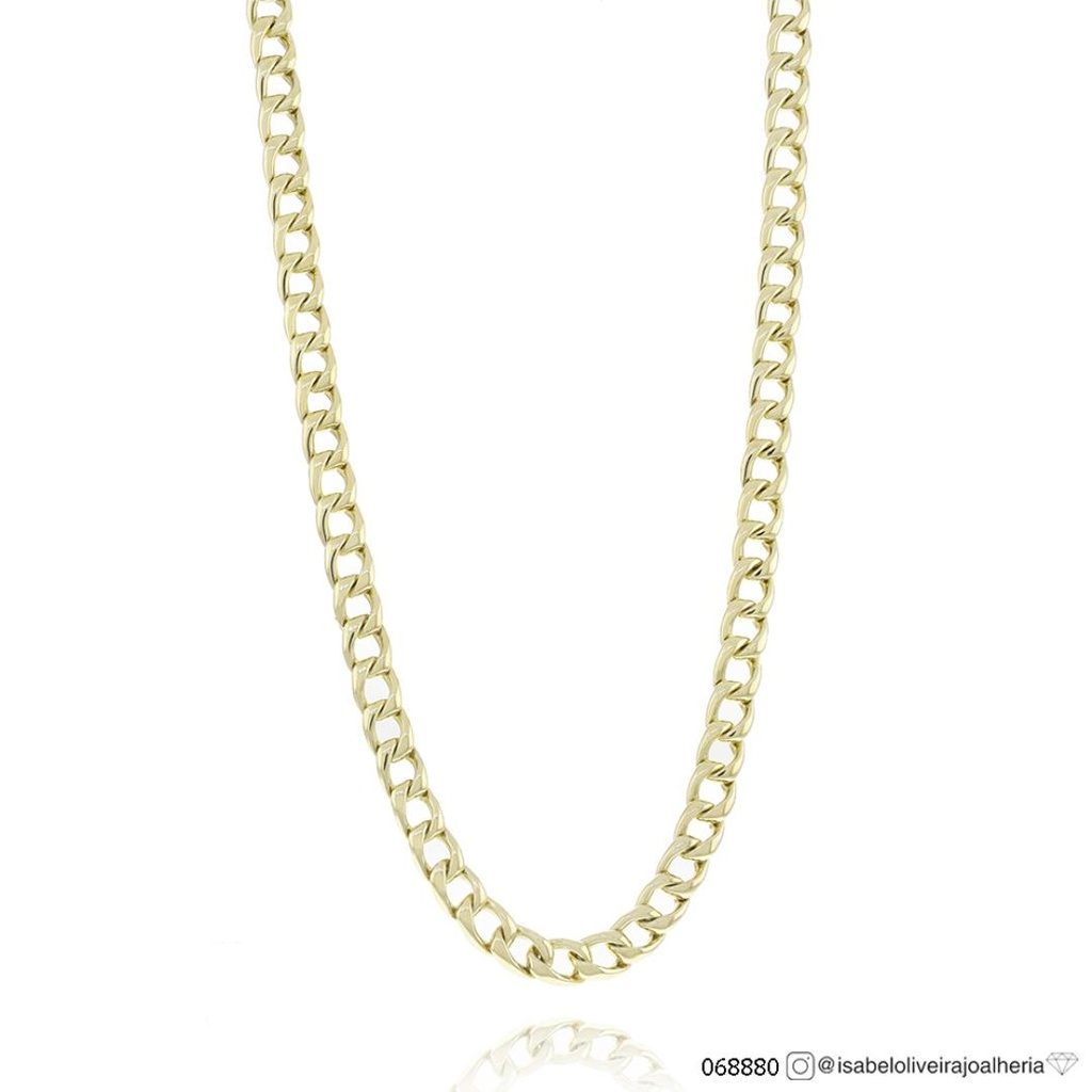 Corrente Elo Groumet 60cm Ouro Amarelo 18k