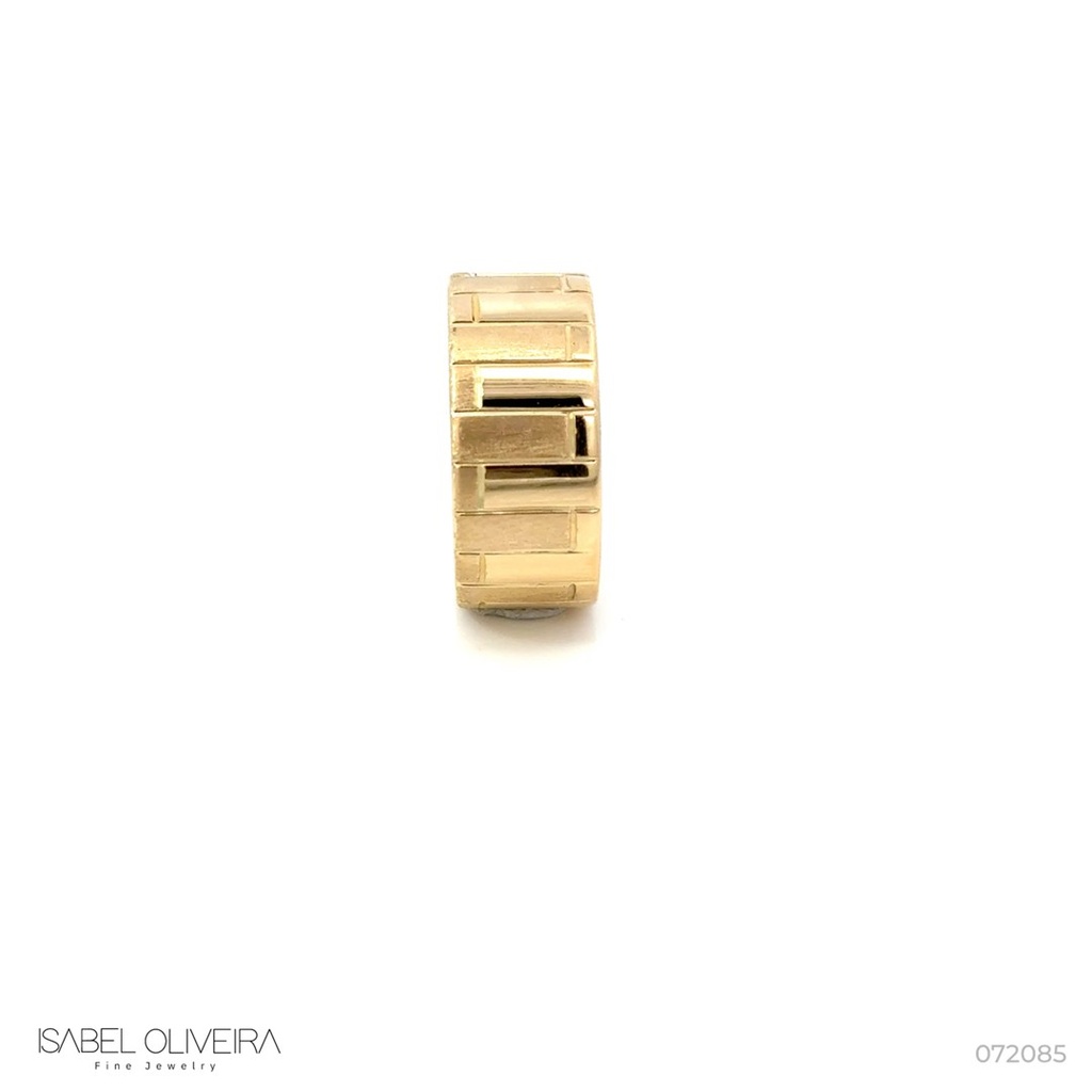 ANEL COROA DUPLA  ACABAMENTO FOSCO E POLIDO 11,20G OURO AMARELO 18K - DOUGLAS R. FERREIRA