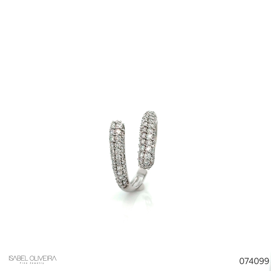 ANEL ENCAIXE 120 BRILHANTES 1,29CT G/H VS1 VS2 4,07G OURO BRANCO 18K - COLEÇAO PAVE