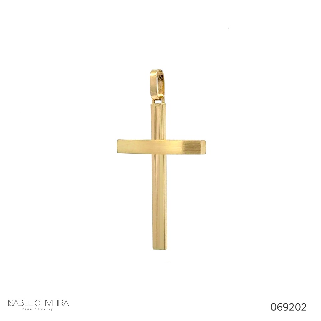 M-Pingente Cruz 45X25MM 3,60G Ouro Amarelo 18K - Coleçao Crucifixo
