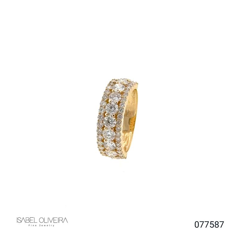 ANEL DEDINHO 41 BRILHANTES 1,93CT H/J VS2/SI1 6,80G OURO AMARELO 18K - COLEÇAO LAISA