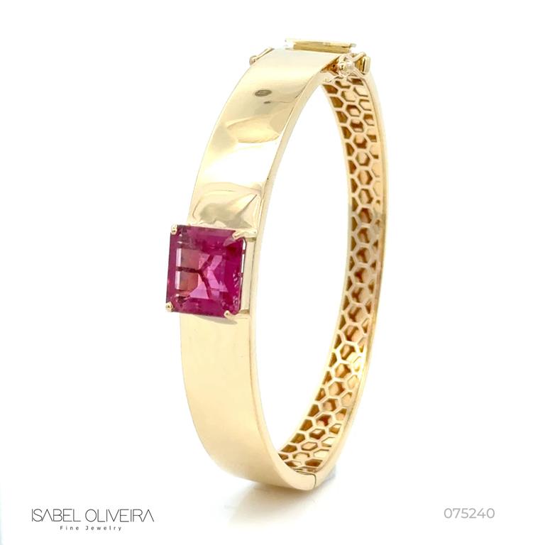 Bracelete Rubelita Octogonal 5,53CT 20,49G Ouro Amarelo 18K - Coleçao Rubelitas