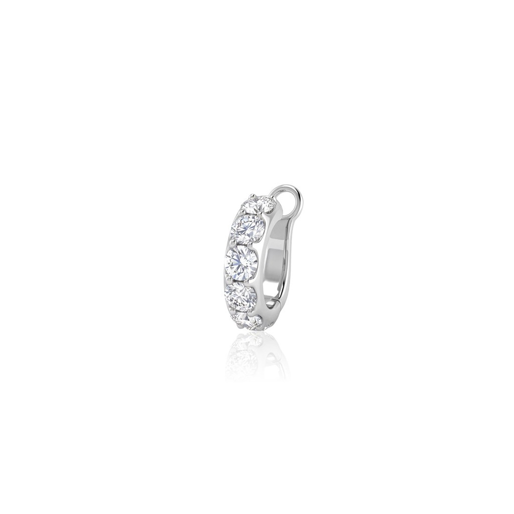 PIERCING ENCAIXE 1 FILEIRA 6 BRILHANTES 4,0MM 1,49T H VS2 4,06G OURO BRANCO 18K - COLEÇAO YOUNG