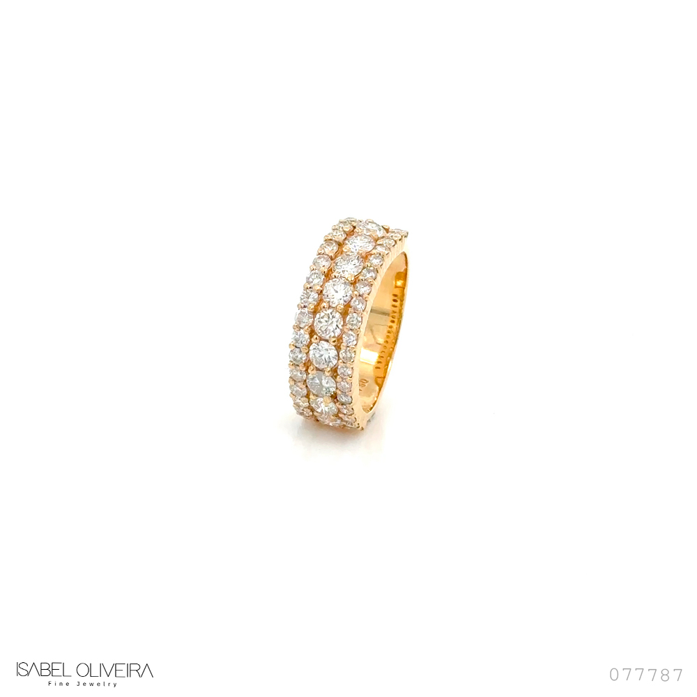 ANEL DEDINHO 42 BRILHANTES 1,53CT H SI1 5,05G OURO AMARELO 18K - COLEÇAO LAISA