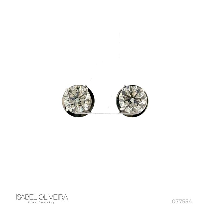 200-BRINCO SOLITARIO BRILHANTE 4,02CT G SI1 3,14G OURO BRANCO 18K - CERTIFICADO EGL - COLEÇAO ONLY YOU