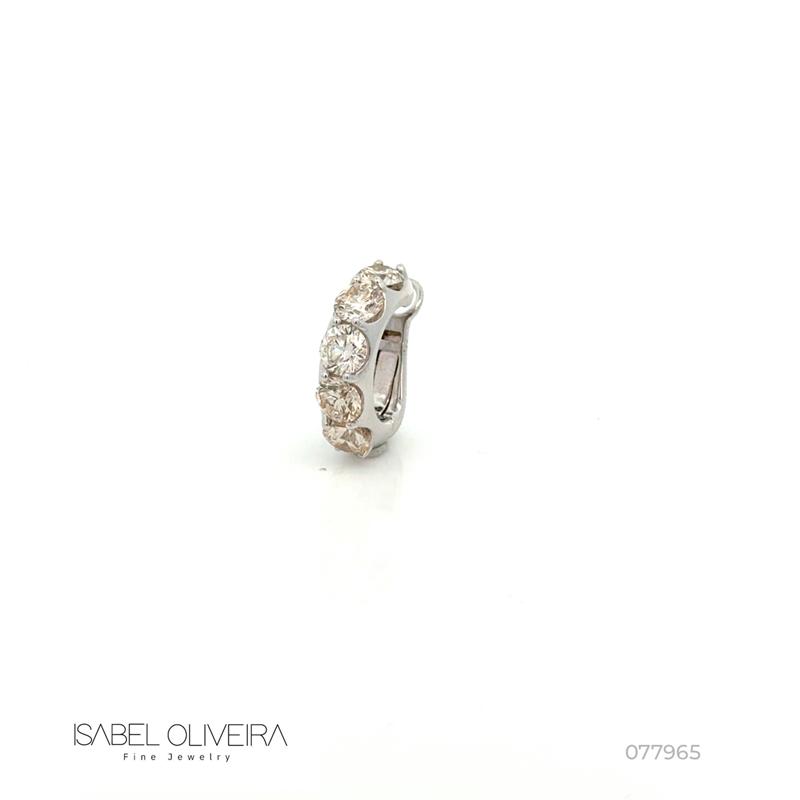 PIERCING ENCAIXE 1 FILEIRA 5 BRILHANTES 4,70MM 2,10CT H VS2 3,90G OURO BRANCO 18K -  COLEÇAO YOUNG