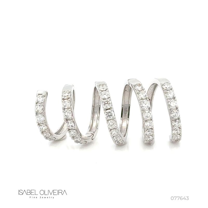 ANEL MALEAVEL 5 AROS 37 BRILHANTES 4,15CT H VS2 15,48G OURO BRANCO 18K - COLEÇAO LAISA